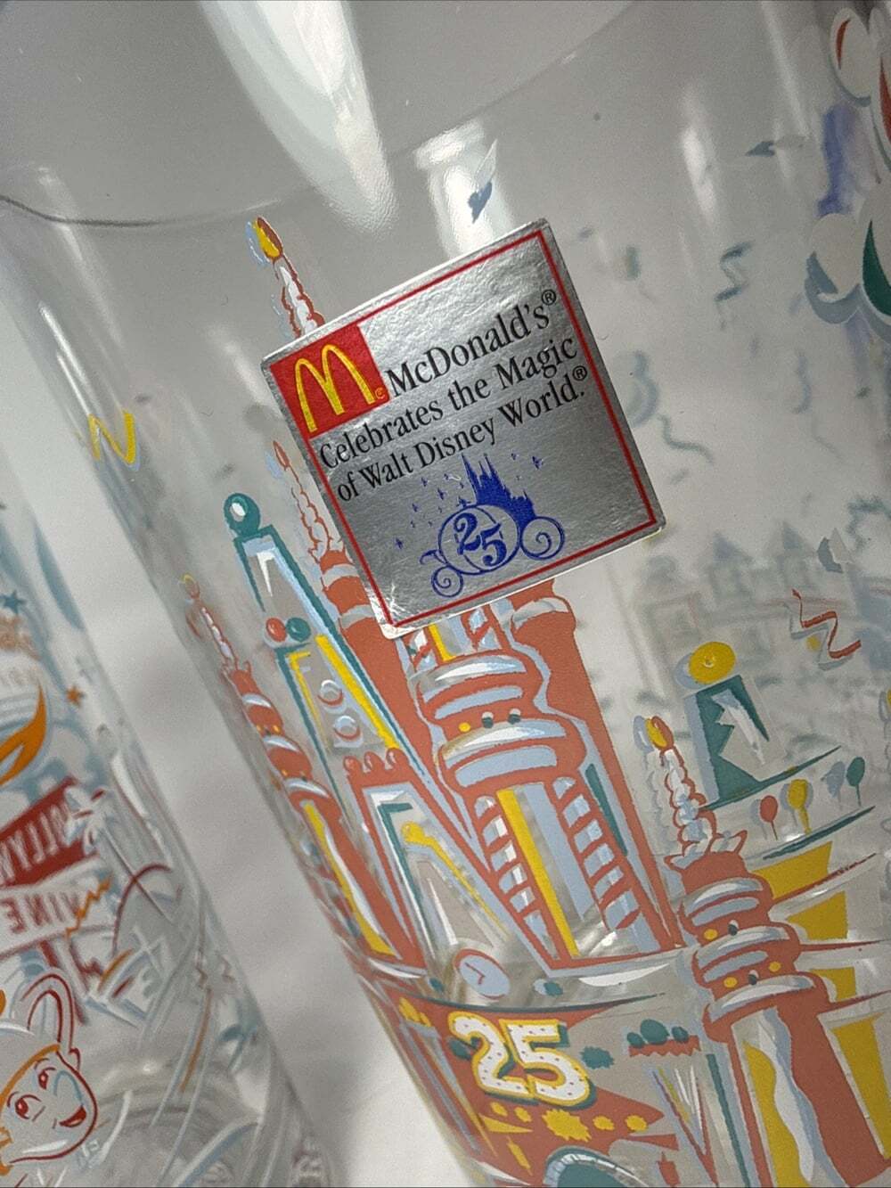 Set of 4 McDonalds Walt Disney World Remember The Magic 25th Anniversary Glasses - Picture 6 of 7